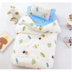 100% Cotton Crib Bedding Set for Boys, 3-Piece Baby Bedding Set Including Fitted Sheet + Duvet Cover + Pillowcase Astronaut Printed Reversible Blanket Astronaut Comforter Cover with