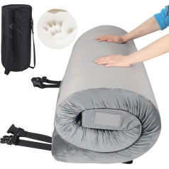 Redcamp Camping-Matratze aus Memory-Schaum, tragbar, aufrollbar, Reisematratze, Isomatte mit Tragetasche, für Boden, Grau, 191 x 76 cm/191 x 97 cm