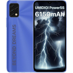 UMIDIGI Power 5S Smartphone Without Contract, 4GB + 32GB Octa Core Mobile Phone Cheap, 6150 mAh Battery, Android 11 Mobile Phone without Contract, 6.53 Inch HD + Display, 16MP + 8MP, 3 Card Slots,