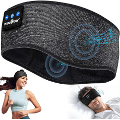 MUSICOZY Sleep Headphones Bluetooth 5.4, Sleep Headphones Headband Sports Headphones Headband Headphones Sleep Band with Playtime 14+STD/HiFi Stereo Music Black