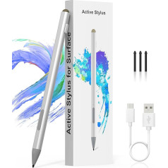 Surface Pen for Microsoft Surface Go 2/Go 3 - Surface Pro 9/8/7/6/5/X Pen with 4096 Pressure Sensitivity & Palm Rejection, USB-C Quick Charge Magnetic Stylus Pen (3 x Interchangeable Tips)