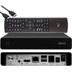 VU+ Zero HW Version 2-1x DVB-S2 Full HD Sat Tuner E2 Linux Receiver, YouTube, Satellite Receiver with Recording Function, Card Reader, Media Player, USB, EasyMouse HDMI Cable, Black