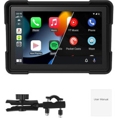 BOOMBOOST Portable Touch Screen 5 Inch Motorcycle Wireless Touch Screen CarPlay Android Car Dual Bluetooth IP66 Waterproof Support Siri and G-oogle Assistant