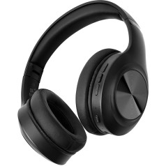 Siindoo JH-923 Wireless Over Ear Headphones, 65 Hours Playtime, 3EQ Sound Modes, Hi-Res Audio with Deep Bass Microphone, Foldable Lightweight Bluetooth Headphones for Travel/Office/Phone/PC (Black)