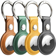 JESWO 4 Pack AirTag Keychains, Apple AirTag Holder, Snap Button Design for Keys, Luggage, Backpacks or Pet Collars