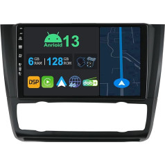 YUNTX 9 Inch Android 13 Car Radio with Navigation System for BMW 1 Series E81 E82 E87 E88 2008-2012 Octa Core 6GB 128GB Built-in 4G LTE CarPlay & Android Car DSP DAB QLED Dual Band WiFi