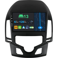 YUNTX 9 Inch Android 13 Car Radio with Sat Nav for Hyundai-H I30 2004-2007 | Octa Core | 6GB 128GB | Built-in 4G LTE | CarPlay & Android Car | DSP | DAB | QLED | Dual Band WiFi | Bluetooth 5.0