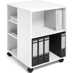 Durable Multifunctional Trolley 74/59, Open on 3 Sides with 6 Shelves (528 x 748 x 592 mm), White, 311302