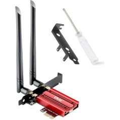 WLAN Card Intel 6e 5400 Mbit/s with Bluetooth 5.3, AX5400 (Max 2400 Mbit/s 6 GHz, Max 2400 Mbit/s 5 GHz and Max 574 Mbit/s 2.4 GHz) WLAN PCIe Network Card for PC Windows 11/10 (64 bit)