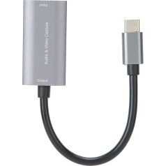 Annadue Video Capture Card, Silver Grey Type C HDMI to USB C 4K 1080P Game Capture Card, Drive Capture Card