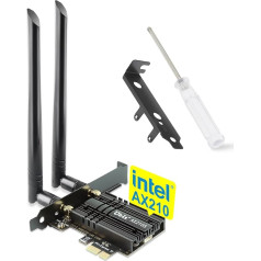 Ubit WiFi 6E 5400Mbit/s PCIe WLAN Card for PC Intel AX210 Chipset with Bluetooth 5.3 PCI Express Network Card Tri-Bands (6GHz/5GHz/2.4GHz) for Windows 10/11 64bit (Black)