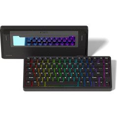 LQXQ SK75 75% Aluminium Wireless Mechanical Keyboard, Pre-lubed POM Switches RGB Creamy Gaming Keyboard, 3-Modes BT5.0/2.4G/USB-C, Hot Swappable Keyboard with Seal, Black