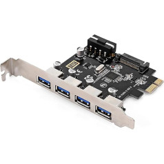 Adapter de Carte d'Extension PCI Express HUB 4 Ports PCI-E vers USB 3.0 Pour Carte Mère