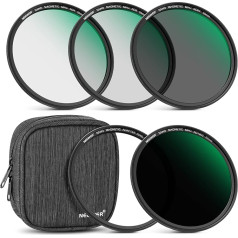 NEEWER 55 mm Magnetic ND Filter Set, ND4 ND8 ND64 ND1000 Magnetic Neutral Density Filter with Magnetic Adapter Ring and Filter Bag, Optical HD Glass with 30 Layers Nano Coating, Scratch/Waterproof
