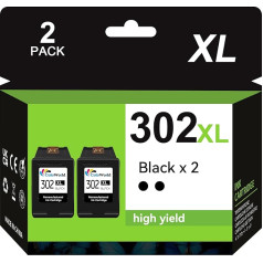 ColoWorld 302 XL Remanufactured Printer Ink Cartridges for HP 302XL Black Cartridges for Officejet 3831 3833 3830 5230 4650 Deskjet 3636 3630 3633 2130 2132 Envy 4520 4527 452525 Printer (2 black)