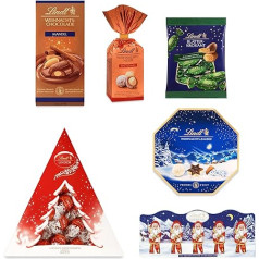 Lindt Chocolate Christmas Set | 627g | 6 Delicious Specialities: Santa, Leaf Crocant, Christmas Chocolate and Finest Chocolates | Chocolate Gift for Christmas
