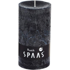 Spaas Rustic, Odourless, 70, Black, 6 Pack 6 Rustic Pillar Candle 68/130 mm, ± 60 Hours, Unscented, Paraffin Wax, D 70 mm x H