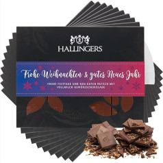 Hallingers Full Milk Fine Chocolate with Christmas Spices, Handmade (900 g) - 10 x Merry Christmas & Good New Year (Board Cardboard) - for Christmas, Congratulations, Thank You - Now for Christmas
