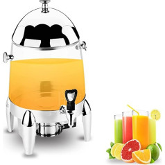 Gewerbliche Kaffee-Chafer-Urne aus Edelstahl, 1,9 l Heißgetränkespender mit Deckel, Zapfhahn und Brennstoffhalter für Hotels, Buffets, Catering-Events