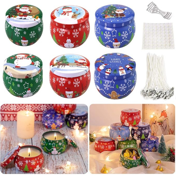 Christmas Candle Making Kit Cans, Cans, Candles, Cans, Wicks Stickers, Wicks for Christmas, DIY Candles, Candy, Party, Dry Storage, Spices, Camping, Gift