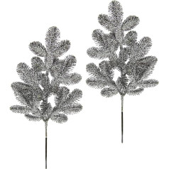 Artificial Fir Branch Iced Conifer Tree Branch Christmas Decorative Branch Snowy Advent Wreath Decoration Accessories Wreath Christmas Decoration Stems Artificial Branch Artificial Flower Decoration
