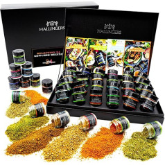 Hallingers Spice Deluxe Selection 24 - No. 1 - Spice Gift Set Handmade, 24 Spices from Around the World (Set) - Fill Advent Calendar Novelties & Advent Calendar | New Home Congratulations Friend