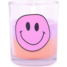 Smiley Face Candle in Glass / Premium Quality / Candle Burn Time: 16 Hours/pajoma (Orange & Purple)