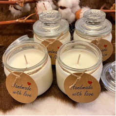 HotStar Pure Natural Soy Wax Vanilla Candle Glass 72 x 92 Hours 30-35 Hours Handmade (Pack of 4, Fragrance, Vanilla, D72 x 92 Hours)
