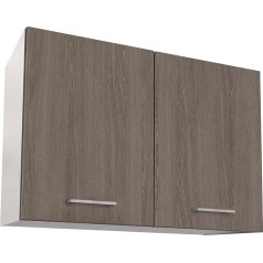 Berlioz Créations BERLIOZ CREATIONS PRIMA PG8HPC Wall Cabinet for Kitchen, 2 Decorative Doors, Textured Oak, 80 x 33.3 x 55.4 cm, 100 Percent Made in France, Beech Wood