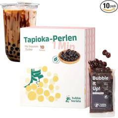 Bubble Barista Bubble Tea Instant Tapioca Beads Set (10 x Packs) - Ready Boba Tapioca Bubbles for Bubble Tea to Make Yourself - Boba Beads Black Ready for Home & Mix Together