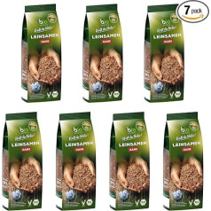 biozentrale Leinsamen ganz | 7 x 400 g Bio Leinsamen | Ideal zu Jogurt, Müsli & zum Backen von Brot | Flohsamen, Hanfsamen & Chia Samen Alternative