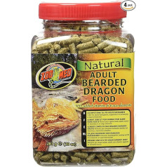 Zoo Med (4 Pack) Adult Bearded Dragon Food with Added Vitamin 10-Ounce