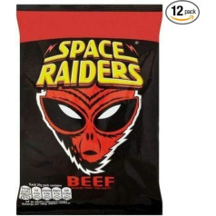 Space Raiders Corn Snacks Beef - 25g - Pack of 12