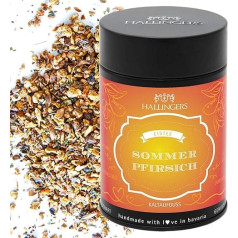 Hallingers Summer Peach - Loose Cold Brew Fruit Tea Iced Tea, Cold or Warm Infusable (Tin) - Gift in Summer & as a Perfect Barbecue Gift | Birthday Congratulations Recovery New Home