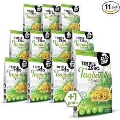 Forpro CarbControl 10+1 Free Pack Tagliatelle - Healthy, Low Carbohydrate, Low Calorie Konjac Noodles - Fully Cooked and Ready to Eat - Keto, Gluten Free, Vegan and Paleo Friendly