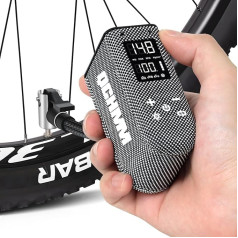 Mini Bicycle Pump, Electric Bicycle Air Pump, Bicycle Pump for Presta and Schrader, Battery Bicycle Air Pump with Memory Function, 100 PSI/6.8 Bar, Automatic Shut-Off Mini Bike Pump