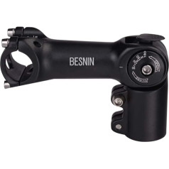 BESNIN Bicycle Stem, Cycling MTB Stem 0-90° 31.8 mm or 25.4 mm 60/93/100 mm Mountain Bike Handlebar Stem for Bicycle, Road Bike, MTB, BMX