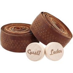 Gusti Studio Handlebar Tape Leather with Cork Fausto C. Road Bike, brown, 200 cm