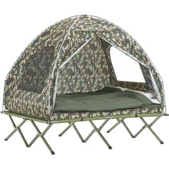 SoBuy Camp Bed with Tent Sleeping Bag Tent Mattress and Accessories Tent 2 Person 2 Man Tent Camp Bed 4-in-1 Tent with Camping Lounger Camouflage Colour W x H x D x W x H x D x 32 cm OGS32-L-TN