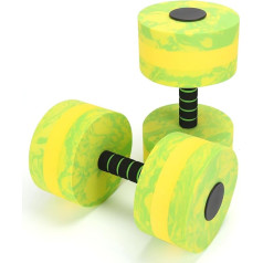 Aquatic Exercise Dumbbells, 2 Pieces, Aqua Fitness Dumbbells, High Density EVA Foam Dumbbell Set, Pool Weights, Dumbbell Set for Water Aerobics, Weight Loss, Pool Fitness, Water Exercises
