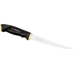 Marttiini Pelican Finnish Filleting Knife with 15 cm Blade, Rubber Handle, Leather Sheath
