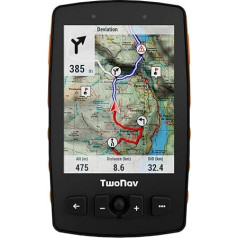 TwoNav Aventura 2 Plus Outdoor Handheld GPS with 3.7 Inch Widescreen Buttons and Joystick for Mountaineering, Trekking, Hiking or Navigation with Maps Included. Colour: Orange