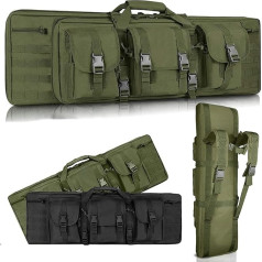 SJASD Weapon Bag, Rifle Bag, 2 Long Weapons, Gun Bag with Double Compartment and 3 Large Accessories Bags, for Outdoor Tactical Rifle, 90 cm