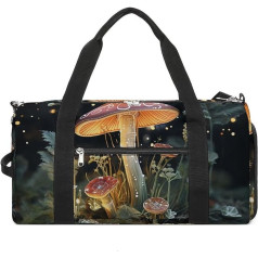 Butterfly Mushroom Print Sports Bag Tote Bag with Shoulder Strap and Backpack Function, One Size Fits All, Carry On Luggage, Butterfly mushroom, carry-on luggage