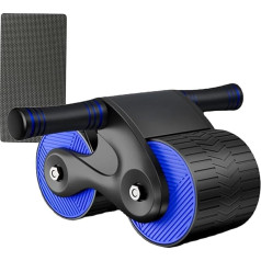 AB Roller Abdominal Trainer, Automatic Rebound Aabdominal Wheel with Knee Mat, Muscle Stretching Abdominal Wheel AB Wheel for Abdominal Core Strength Training