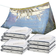 Semptec Urban Survival Technology Foil Tent: Set of 8 Emergency Tents for 2 People, Heat Resistant, Cold Insulating (Tent, Emergency Tent Blanket, Heat Resistant)