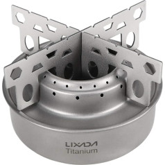 Lixada Outdoor Camping Mini Alcohol Pan Alcohol Cooker Camping Titanium Spirit Cooker with Cross Mount
