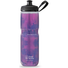 Polar Bottle Sports Insulated Water Bottle - BPA Free, Sports & Bicycle Squeeze Bottle with Handle (Fly Dye - Blackberry, 24 oz)