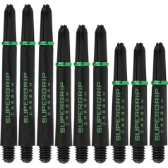 Supergrip Carbon Harrows Stem Medium 45mm Tweenie 45mm Small 35mm (Black/Green, Set of 5, 45)
