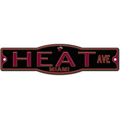 WinCraft Miami Heat Basketball Plastic 4 x 17 Street Sign